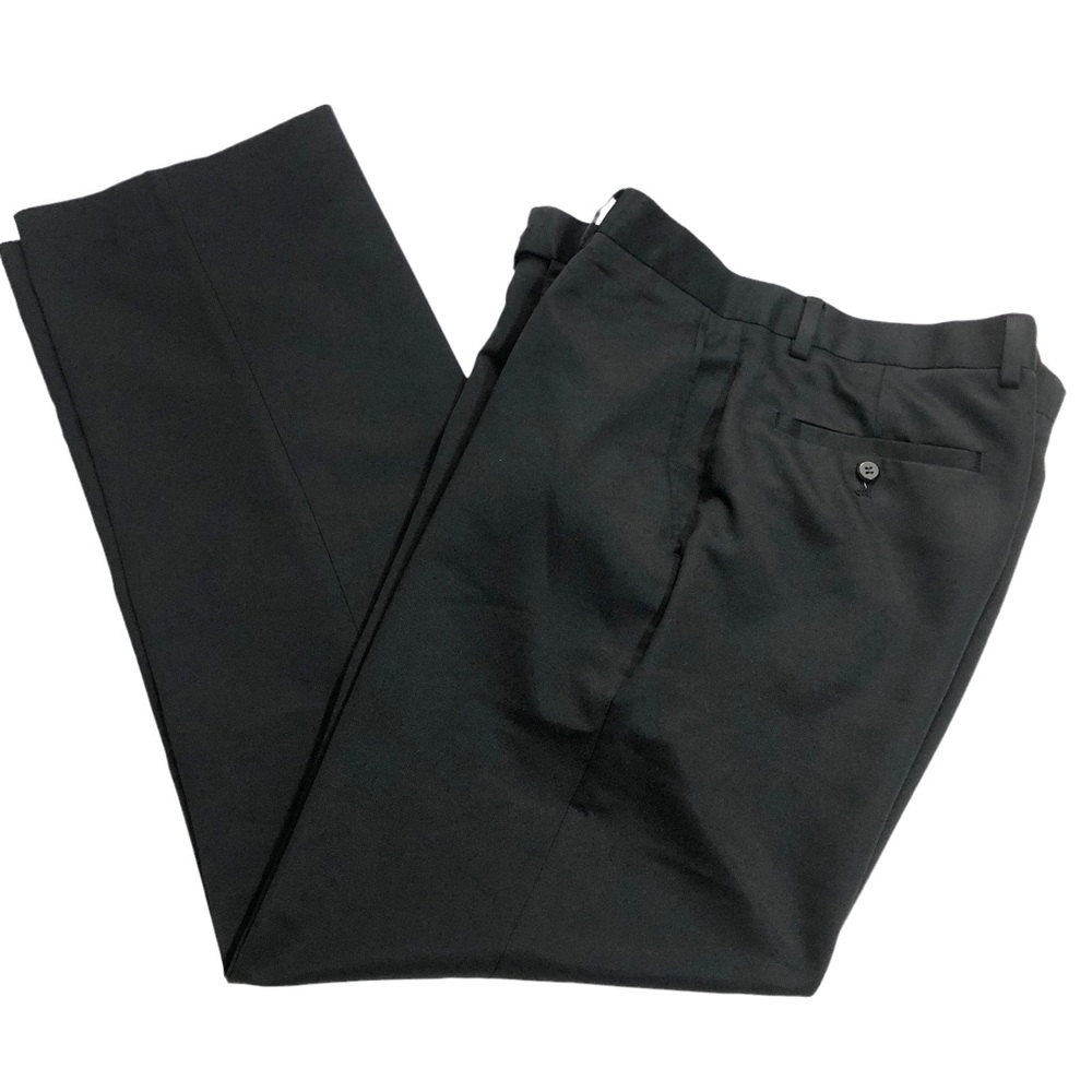 LOUIS RAPHAEL Pants Trousers 36x32 Black Flat Front Pockets Classic
